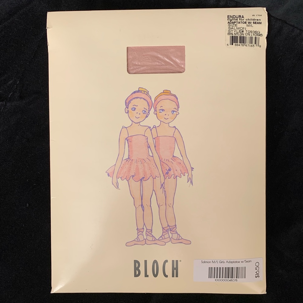 BLOCH Endura Adaptatoe Girls Tights SALMON